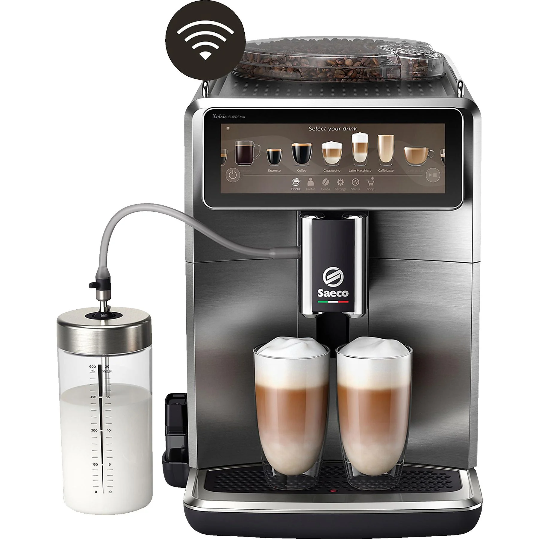 SAECO SM8889/00 Xelsis Suprema 19 Kaffeespezialitäten Kaffeevollautomat Titan Optik